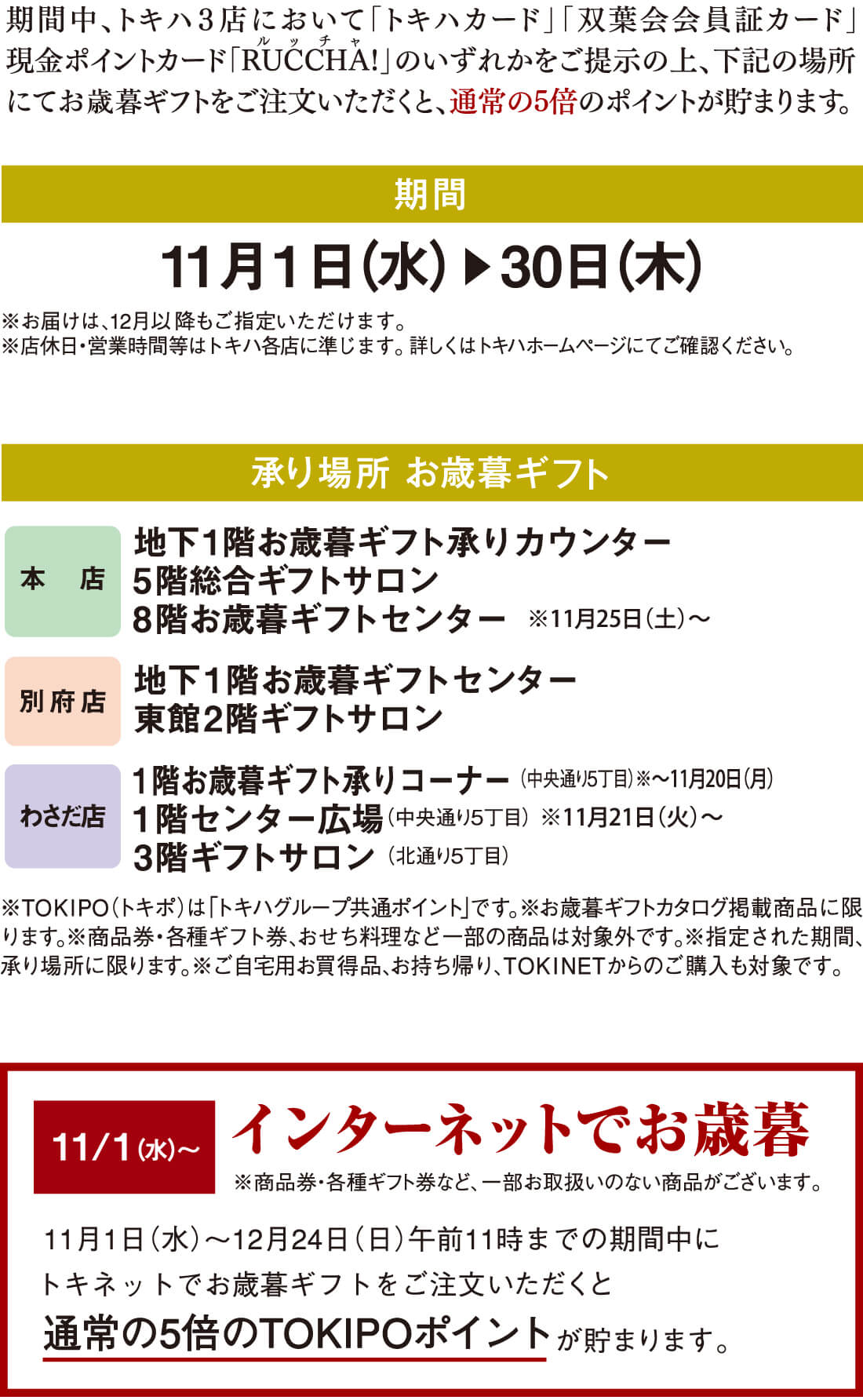 お歳暮ギフト 早期承り5倍ポイントキャンペーン
